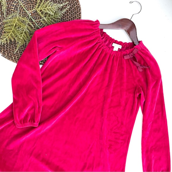 Hill Dresses Hill Kids Girls Dress Red Velvet Bow Long Sleeve Holiday